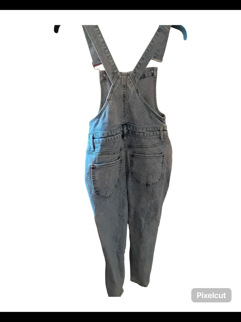Light Blue Distressed Denim Overalls Size Small Women's 3-4 - Picture 4 of 15